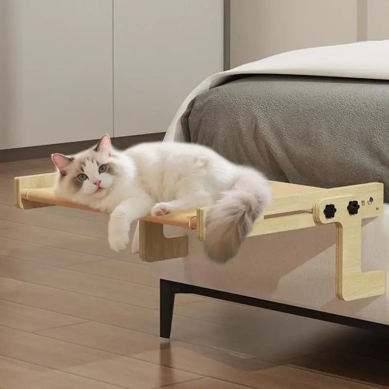 〔HM4〕Wood Cat Bed Space Capsule Cat House Cat Hammock Cat Window Bed Space Capsule Non Perforated Suspension Hammock Bed