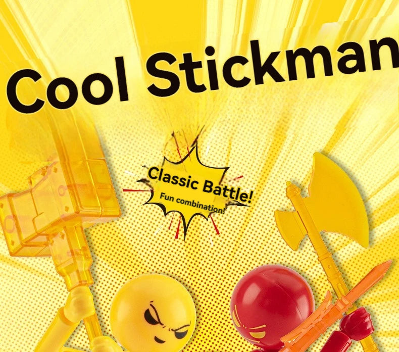 Articulated Stickman Action Figure with Movable Joints Cool Poseable Model Kit Gift for Boys Building Blocks Assembly Toys