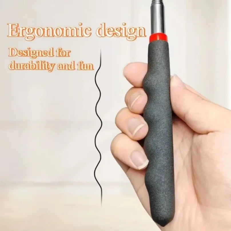 Durable Metal Retractable Cat Teaser Wand Plastic Long Interactive