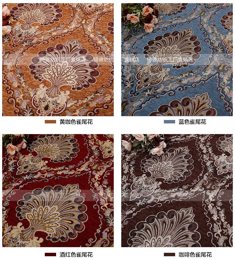 Jacquard Chenille Sofa Fabric European Style High Precision for Upholstery Home Decor Drapery Covers By Meters
