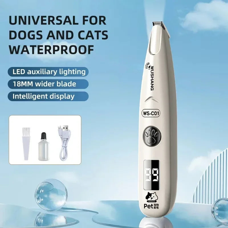 VPet Dog Electric Groomer Trimmer with LED Light Waterproof