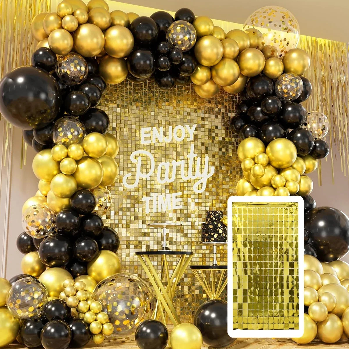 Party Backdrop Metallic Foil Fringe Tinsel Curtain Adult Wedding