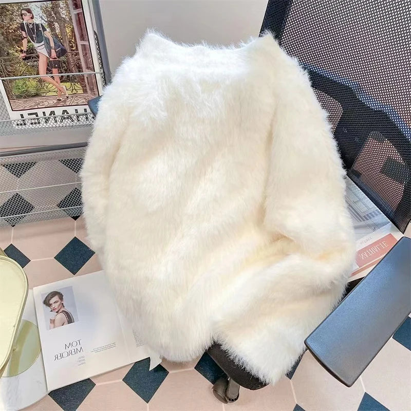 Long Hair  Fur Yarn 500g Simulation Smooth Soft Non Shedding Woolen Sweater Hat Yarn for Hand Knitting Winter Fashion
