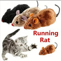 1Pc Funny Lifelike Plush Mouse Running Rat Toy for