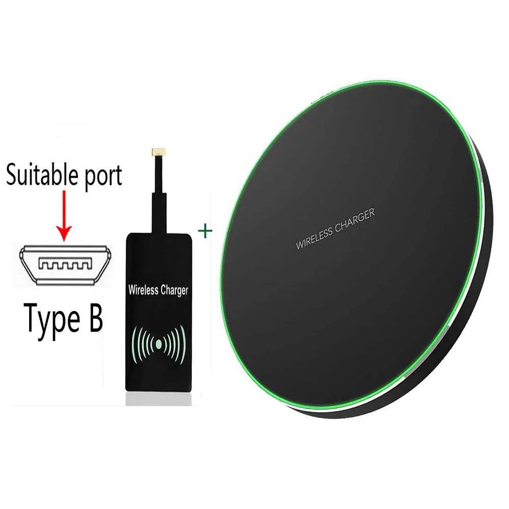 15W Type-C Wireless Charger Pad Receiver Kit For Samsung S20 S10 S9 S8 Wireless Adapter Coil For iPhone13 11 Pro 8 7 6S 6 5