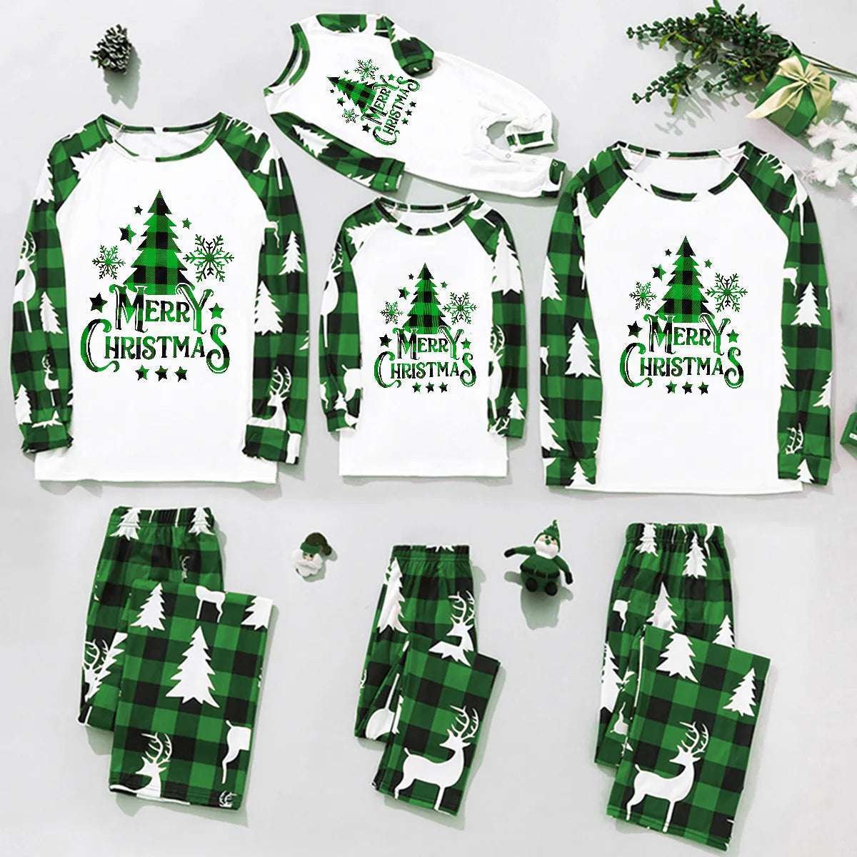 Christmas Family Matching Outfits Mom Dad Kids 2 Pieces