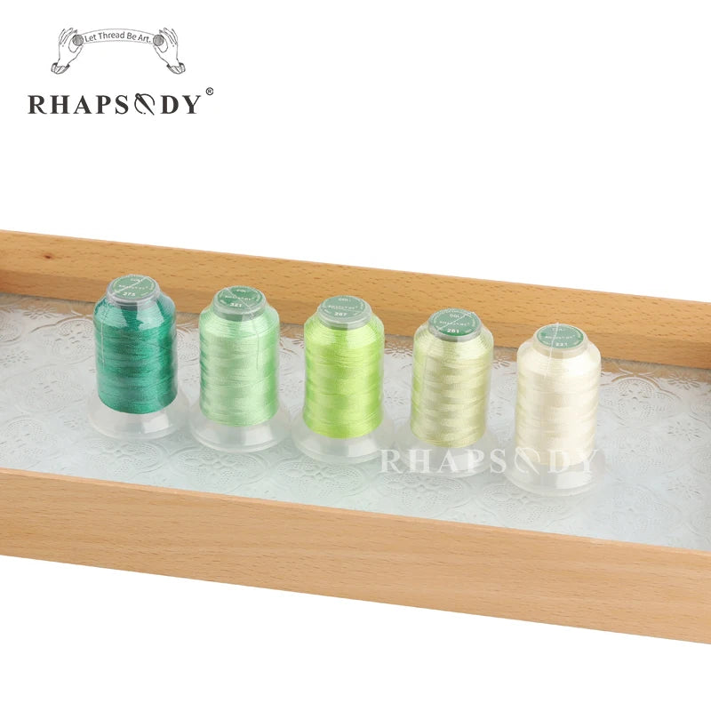 Rhapsody 40WT Polyester Embroidery Machine Thread 550Y 60 Colors Brother Babylock Janome Singer Pfaff Husqvarna Bernina Sewing