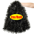 Blackl Tinsel Garland Halloween Christmas Wreath DIY Xmas Tree