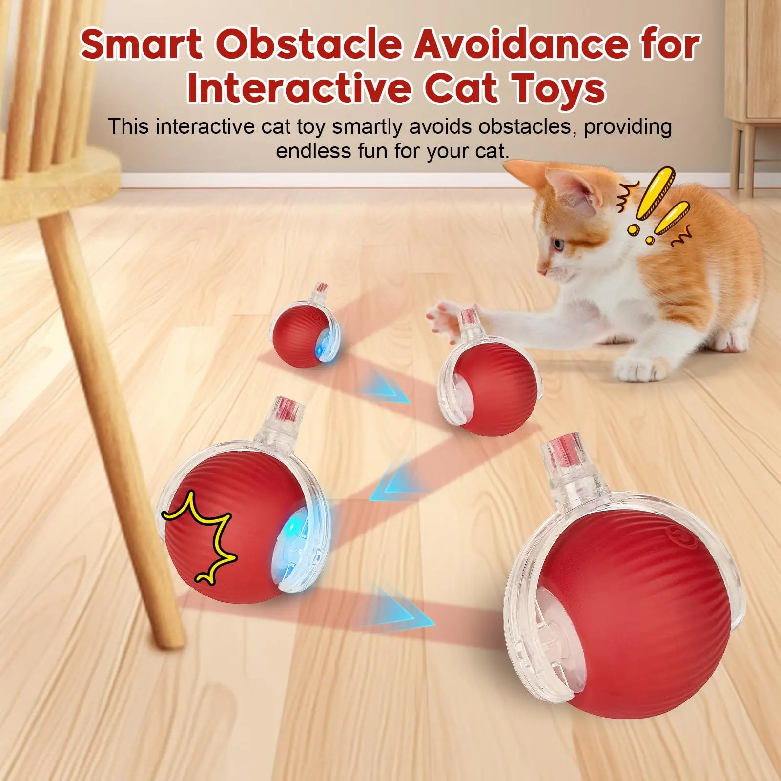 Interactive Dog Cat Toy Ball, Automatic Moving Bouncing Rolling, Pet Smart Chase Ball Rechargeable, Enrichment Toys