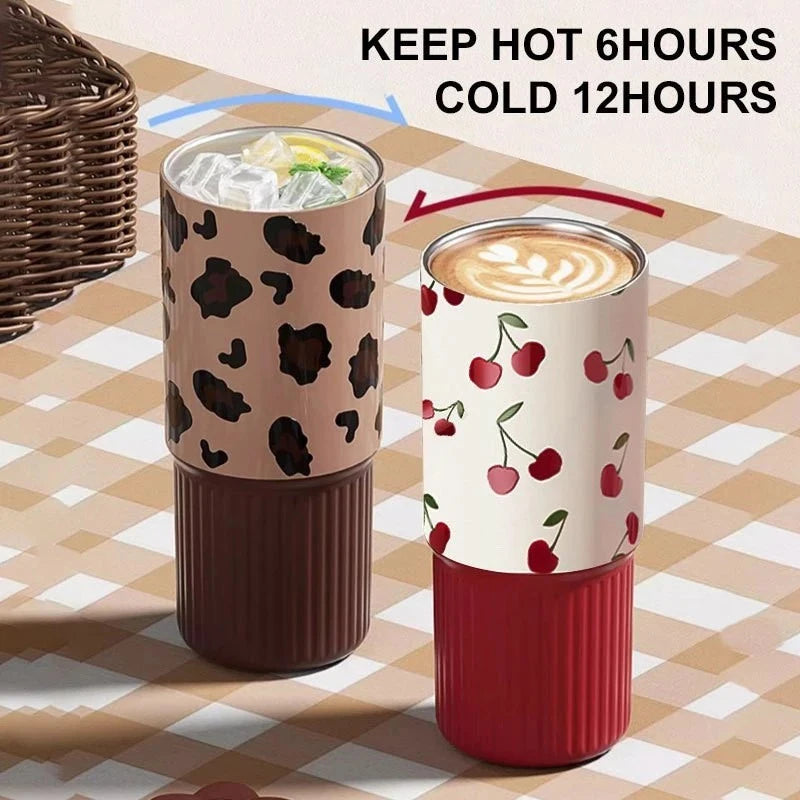 Portable Thermos Cup Gift For Woman Girl Cute Tumbler 750ML Water Bottle 316 Stainless Steel Vacuum Thermos Bottle Insulated