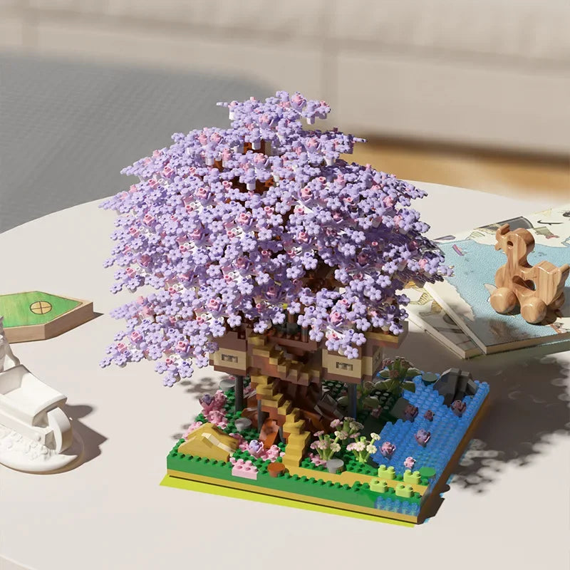 DIY Sakura Tree Building Blocks Set Diy Cherry Blossom Bricks with