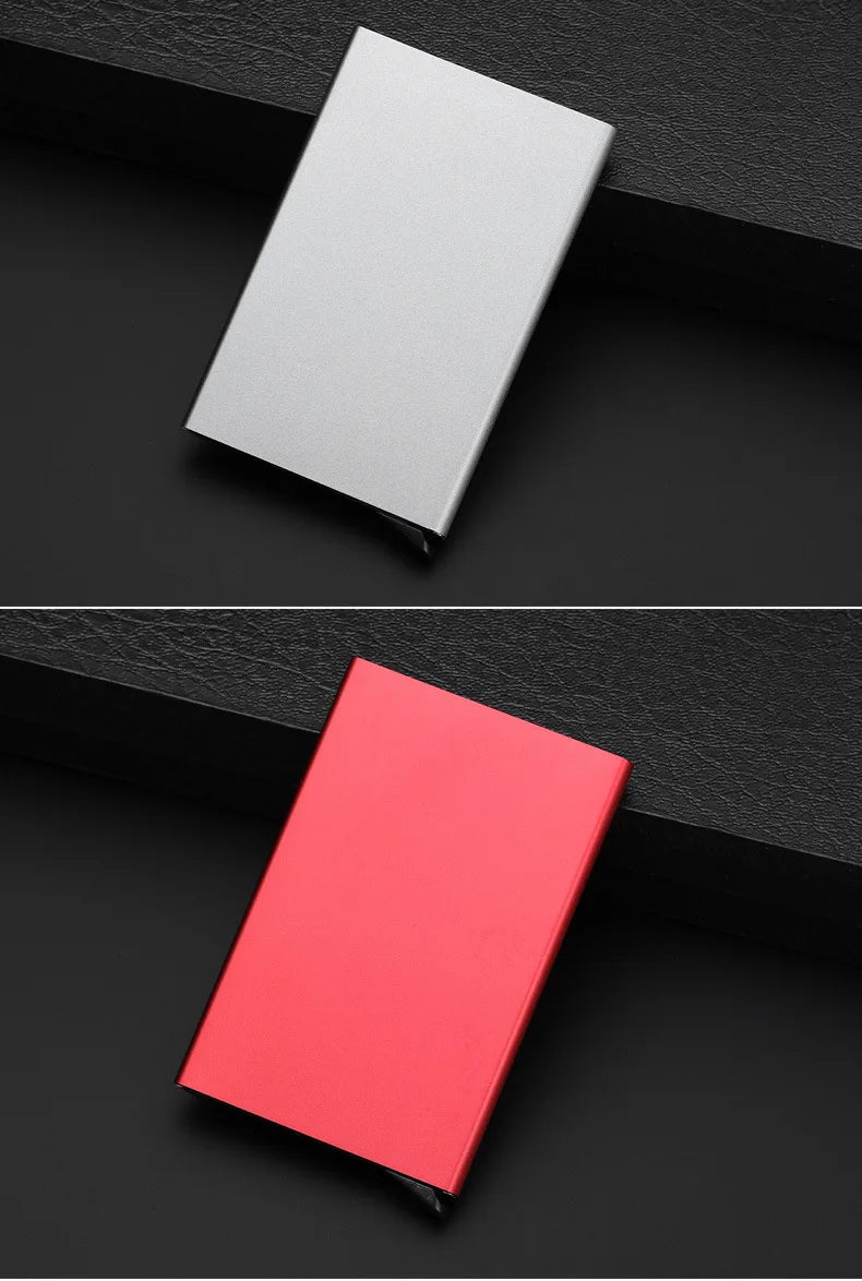 Anti-theft Aluminum Single Box Smart Wallet Slim RFID Fashion Clutch Pop-up Push Button Card Holder Name Card Case bank card bag