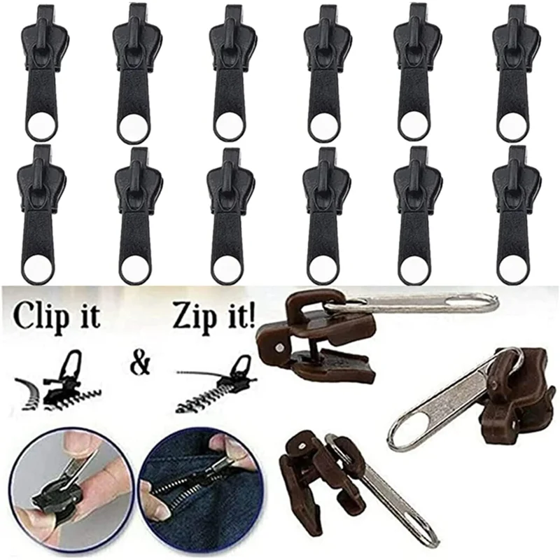6/36pcs Fix Zip Puller Universal Instant Zippers Fix Zipper Repair Kit Replacement Zipper Pull Slider For DIY Sew Accessories