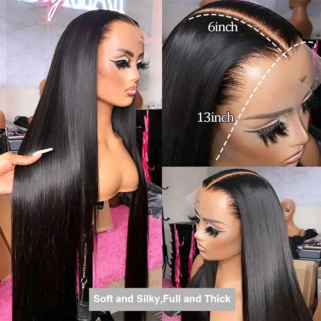 Glueless Straight Human Hair Lace Front Wig