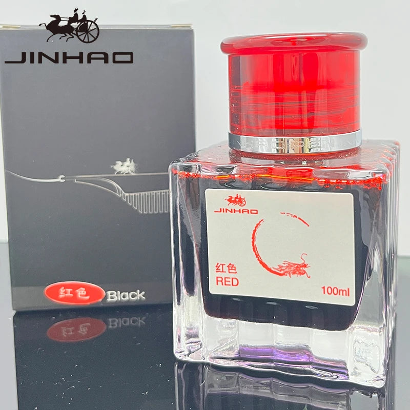 JINHAO 100ml Fountain Pen Ink Non-carbon Cartridge Refill Glass Bottled Fountain Pen Ink Stationery Office School Supplies