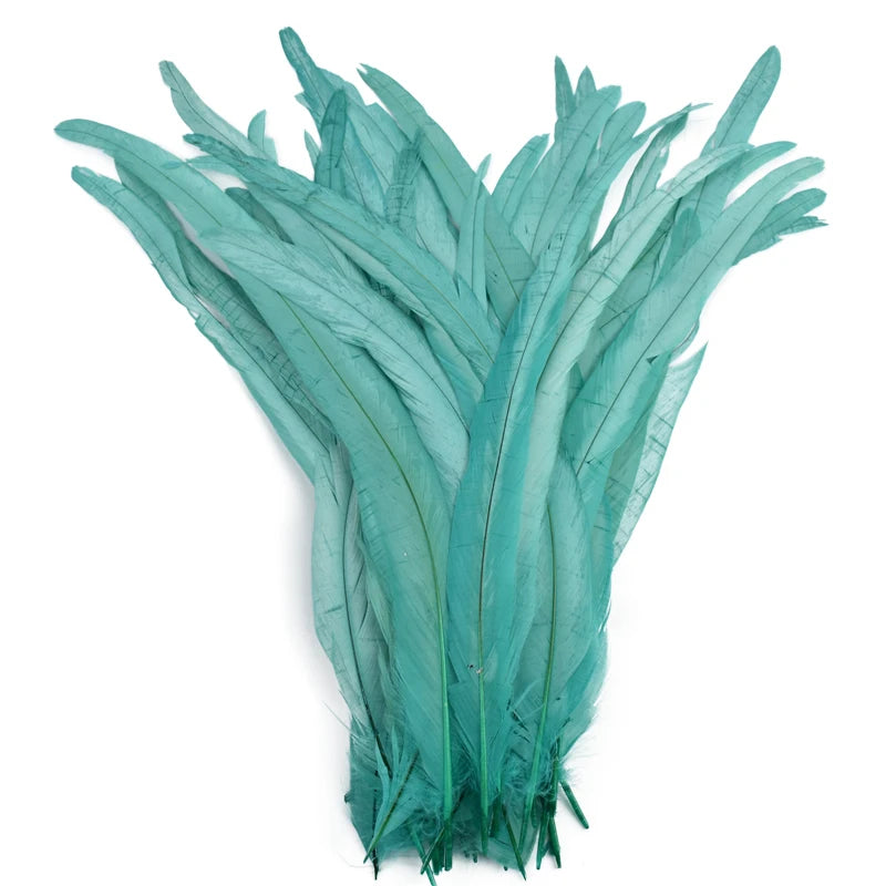 Top Quality 50 Pcs Pure White Rooster Tail Feather 30-35cm 12-14inch Natural Feathers Wedding Decoration clothing accessories