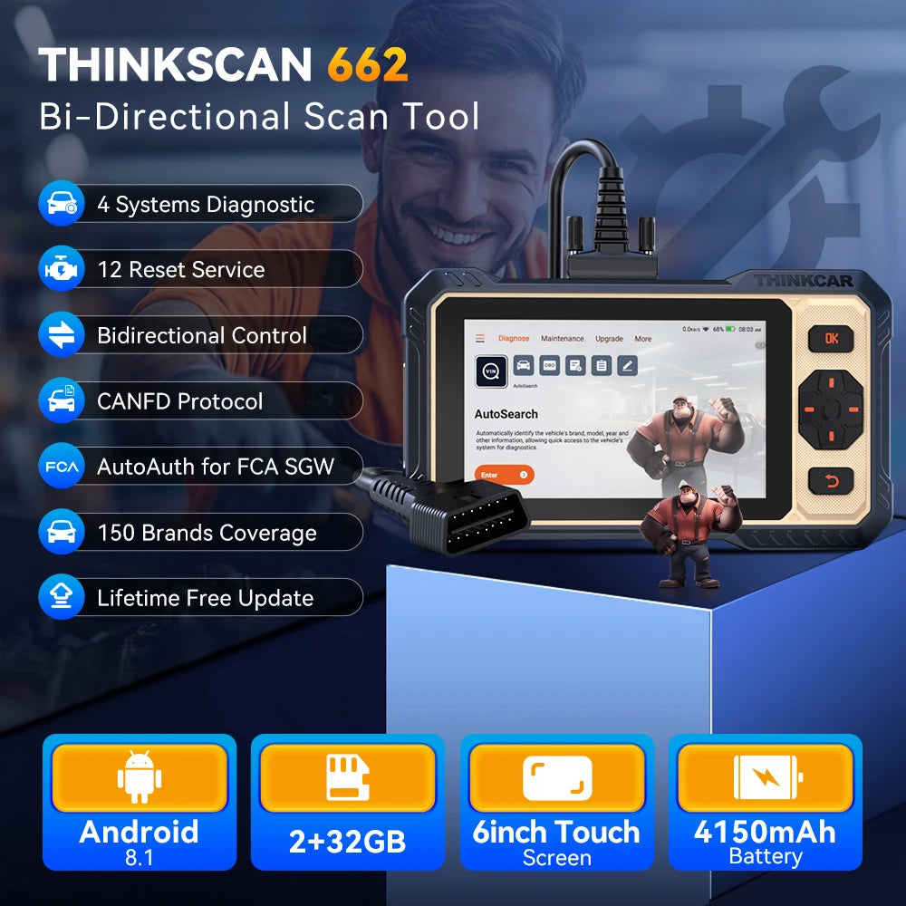 Thinkcar Thinkscan 662 Bi-directional Scan Tool Canfd Obd2 Scanner