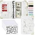 A6 Money Saving Organizer PU Leather Budget Binder Marble
