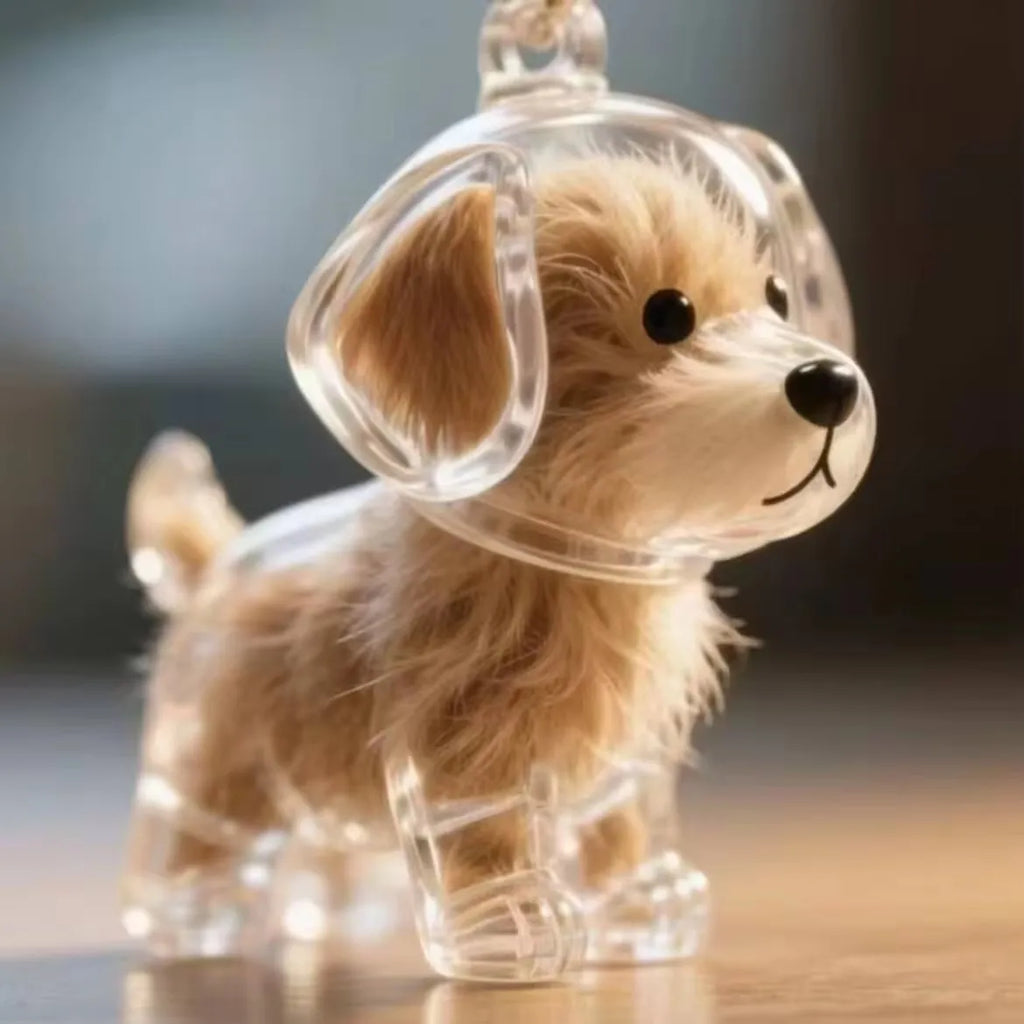 Transparent Dog Hair Storage Container Adorable Pet Keepsake Capsule Pendant With Key Ring for Pet Lovers DIY Memorial Keychain