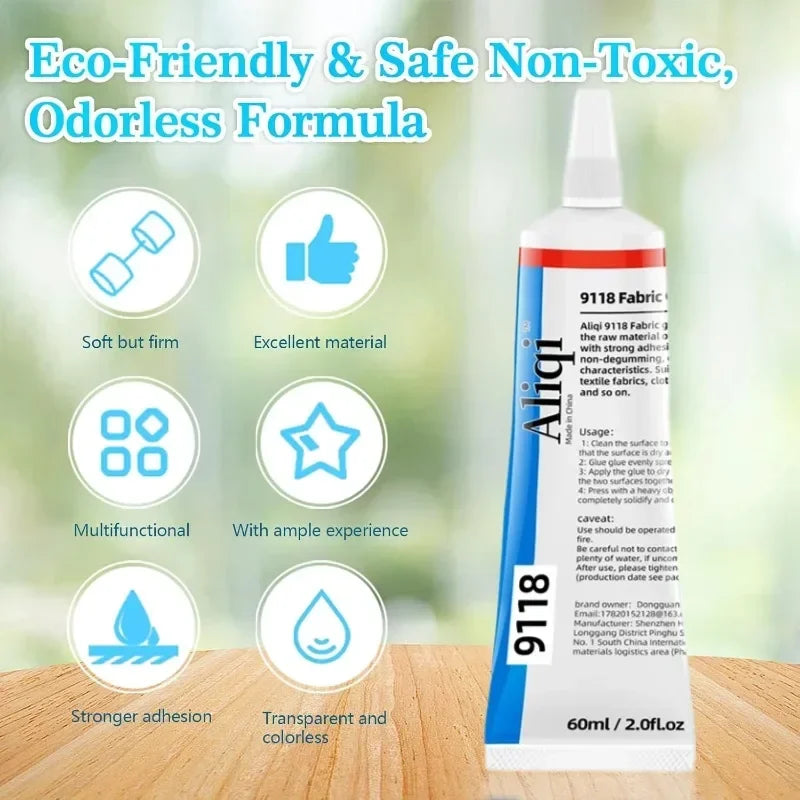 Strong Fabric Glue Transparent Odorless Quick Dry Fabric Patching Glue Multipurpose Waterproof Fabric Sewing Glue Repair Tool