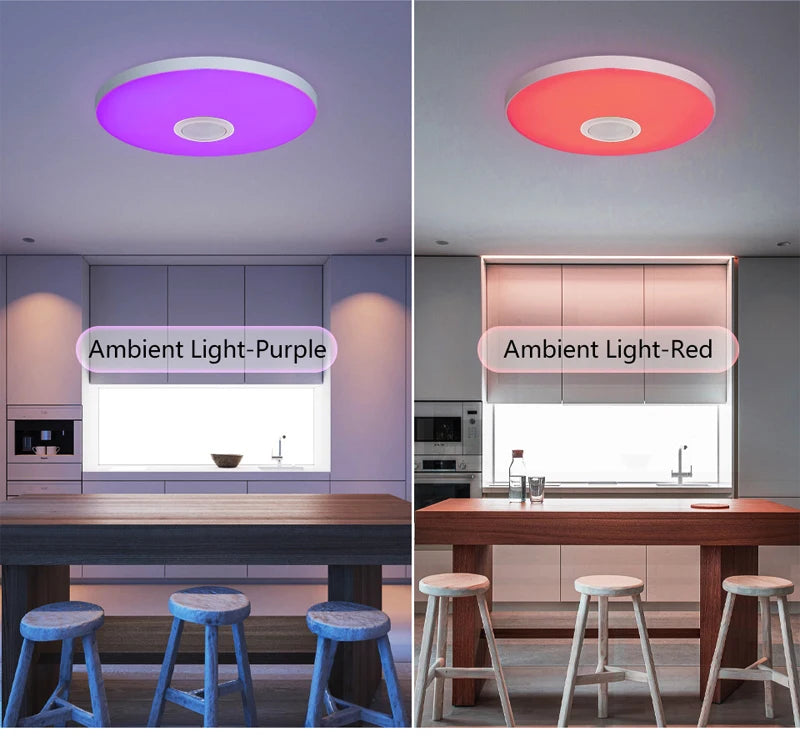 Tuya Smart Audio Ceiling Light APP Remote Control RGB Ambient Lamp Living Room Bedroom Home Decor LED Music Ceiling Lights