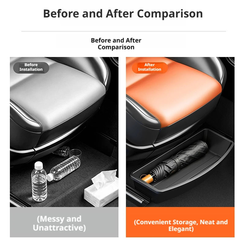 Under Seat Storage Box Universal Car Seat Bottom Organizer