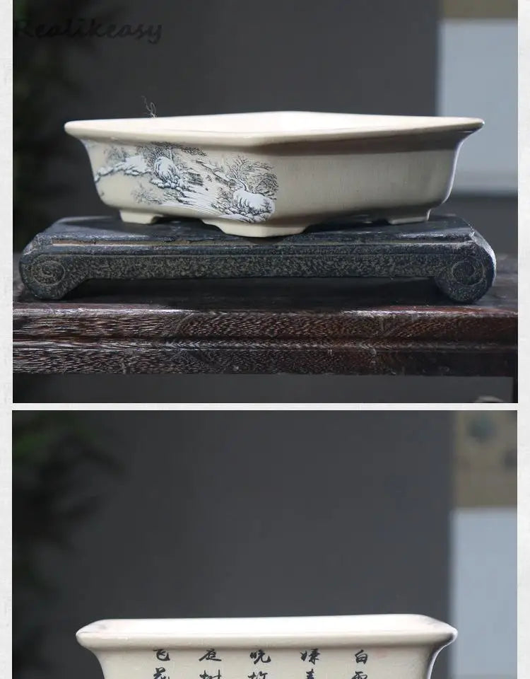 6Size Purple Sand Flower Pot Ceramic Bonsai Pot Handmade Succulent Flower Pot Chinese Landscape Flower Pot Home Decor LE302