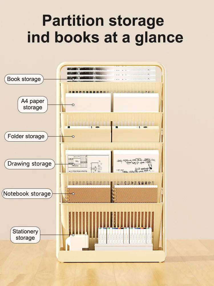UFORU Dopamine Study Desk Organizer – Large Capacity Side-Mounted Bookshelf for Textbooks & Magazines