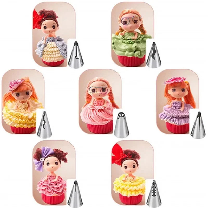 8/10pcs Russian Piping Tips Set Icing Piping Nozzles Reusable Frosting Pastry Bags Fondant Smoother Cake Baking Decorator Tool