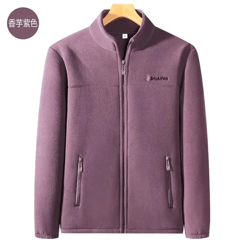 Women Thickened Fleece Winter Jacket Embroidery Zipper Thermal Plush Polar Fleece High Collar Cardigan Coats Outdoor Sweatshirt