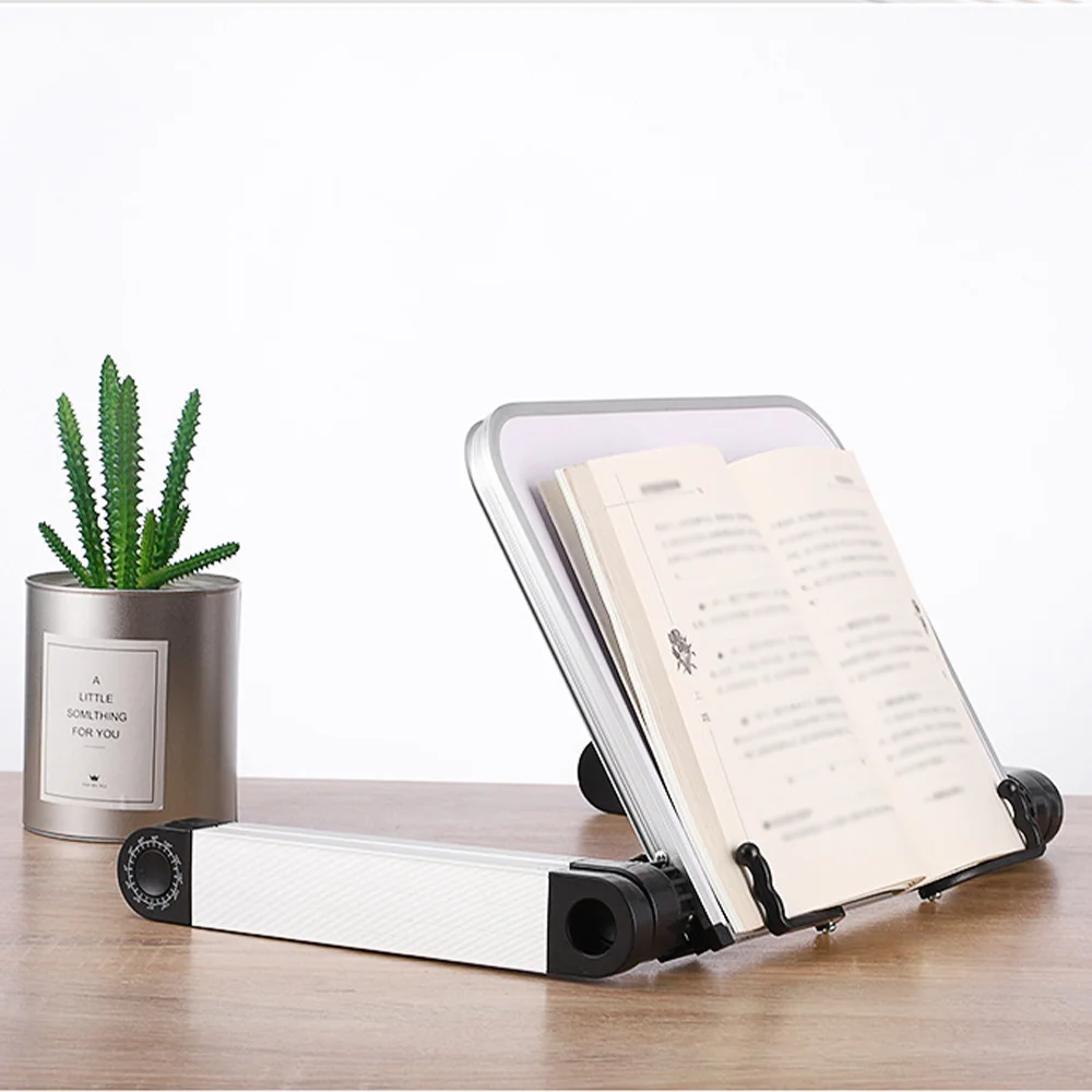 Foldable Reading Book Bracket Holder Bookcase Stand for Books PC 360 Degree Rotation Hight Adjustable Support Desk Organizer