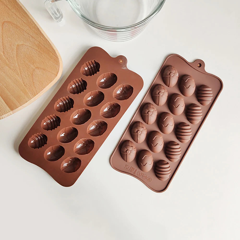 Silicone world DIY Easter Chocolate Egg Silicone Mold Nonstick Cake Decorating Baking Candy Mold Silicone 3D Mold Kitchen Gadget