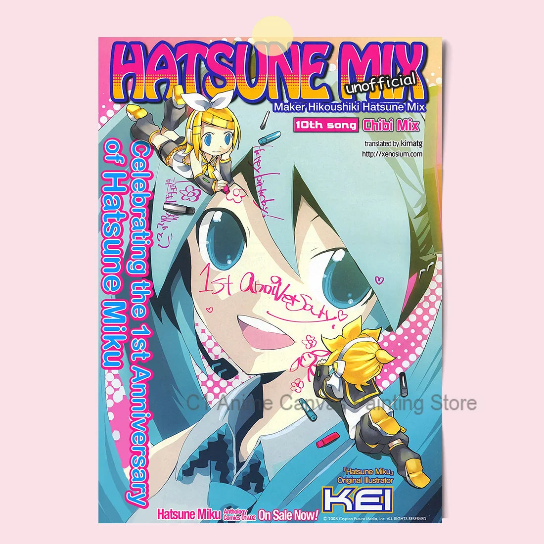 Hatsune Miku Anime Poster MIKU Magazine Bedroom Dormitory Studio Decorative Painting Photography Wallpaper DIY Gift