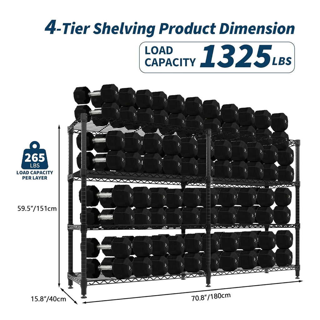 Heavy Duty Storage Shelves Tiers Metal Shelving Unit Adjustable