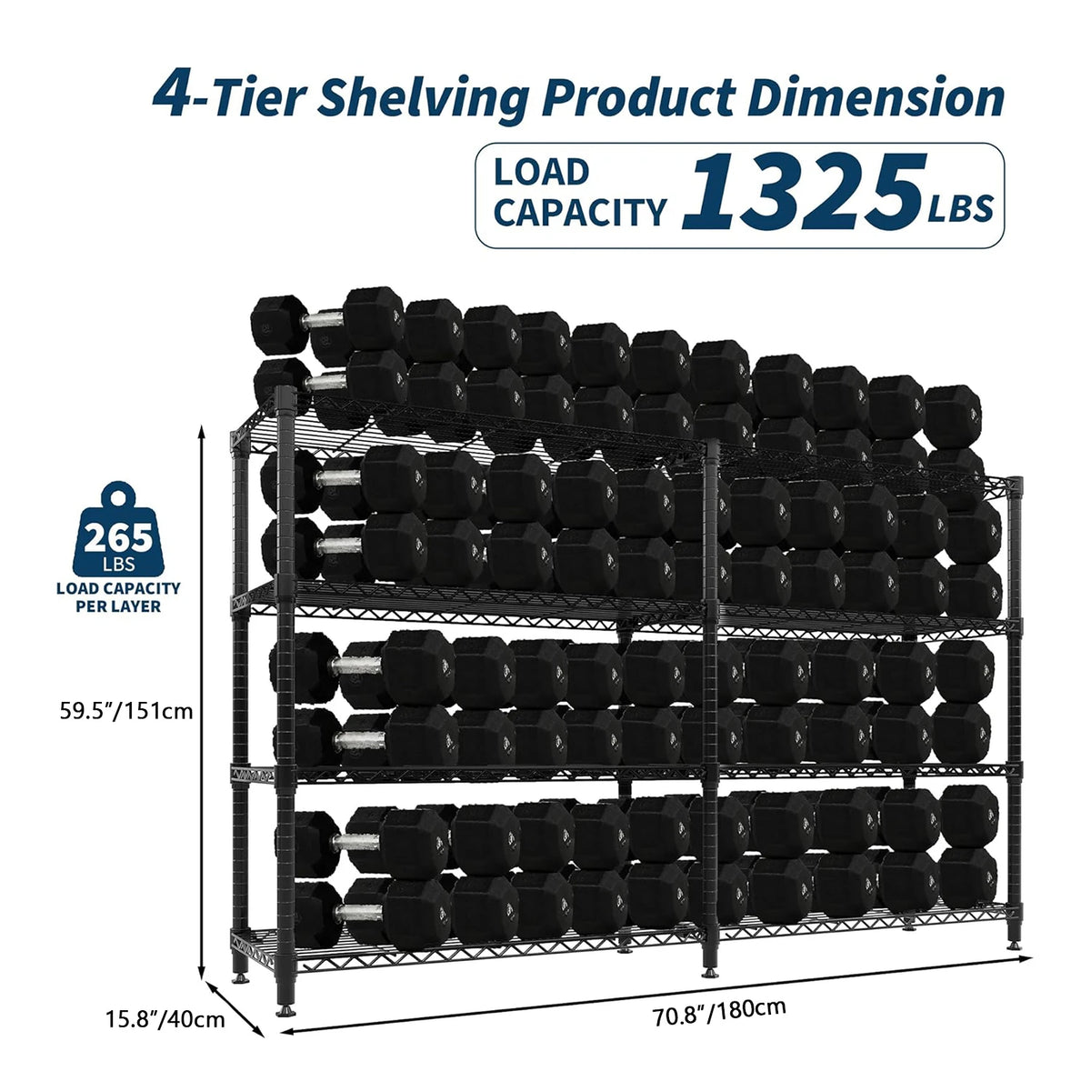 Heavy Duty Storage Shelves Tiers Metal Shelving Unit Adjustable