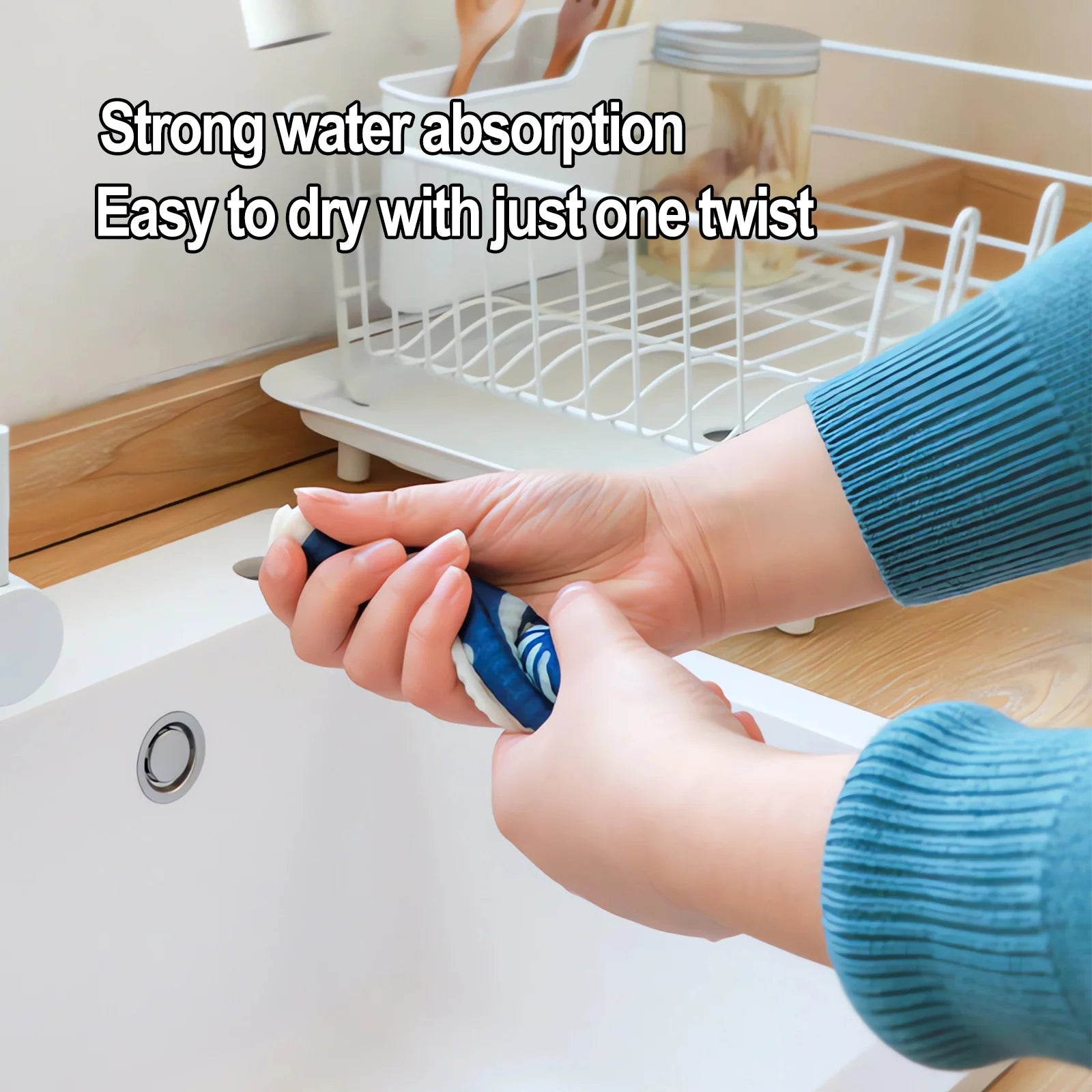 4/8Pcs Swedish Dishcloths for Kitchen, Reusable Compostable Kitchen Cloth Cellulose Sponge Swedish Dish Cloths