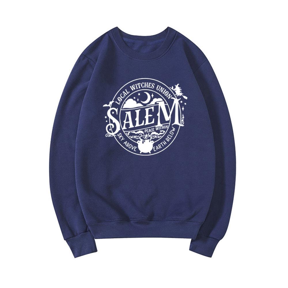 Local Witches Union Salem Sweatshirt Halloween Sweatshirt Women Hoodies Witches Clothes Long Sleeve Pullovers Fall Tops Hoodie