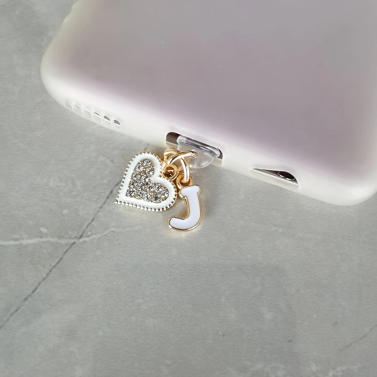 Of Light Luxury Sparkling Diamond Letter Heart-Shaped Phone Dust