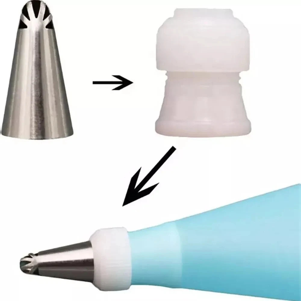 8/10pcs Russian Piping Tips Set Icing Piping Nozzles Reusable Frosting Pastry Bags Fondant Smoother Cake Baking Decorator Tool