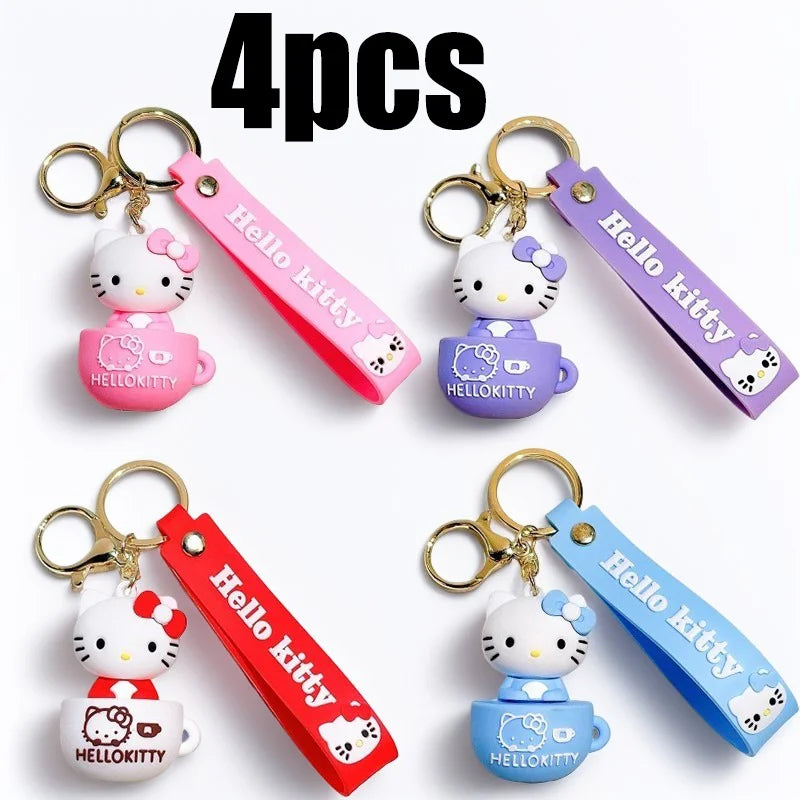 MINISO Cute Cartoon KT Keychain Girl Schoolbag Shoulder Bag Car Keyring Kid Children Kawaii Gift Festival gifts Festival gifts