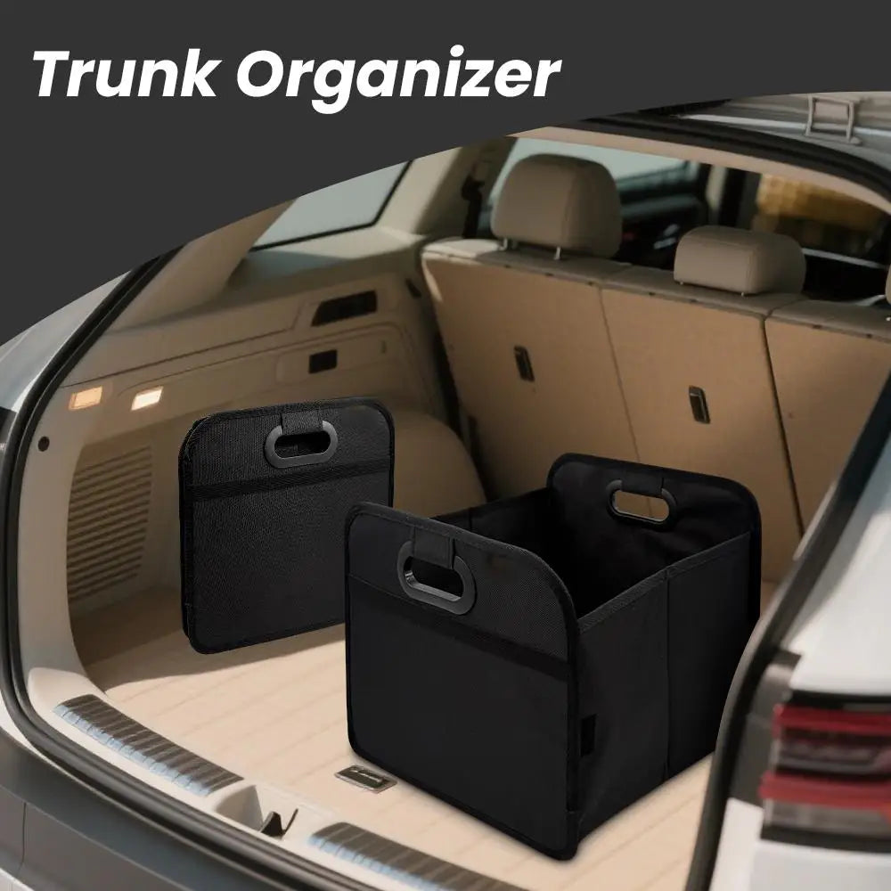 40L Foldable Portable Car Storage Box with Side Net