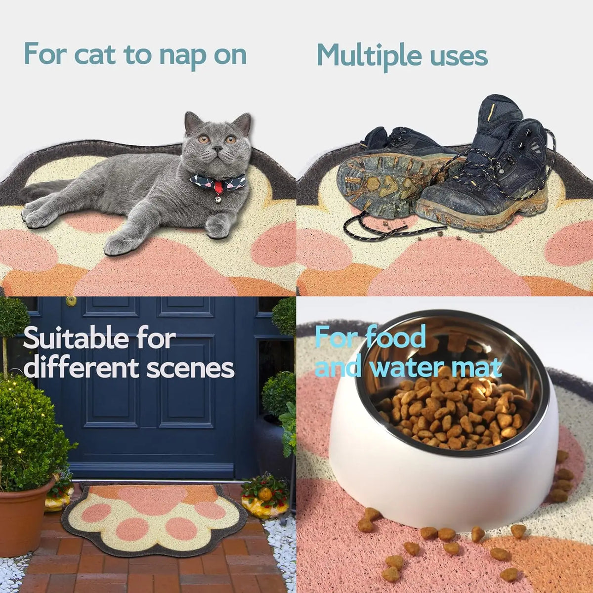 Cute Cat Litter Mat Litter Box Mat Litter Trapping Mat Soft on Kitty Paws Anti Slip Pet Accessories Door Floor mats Bathroom Mat