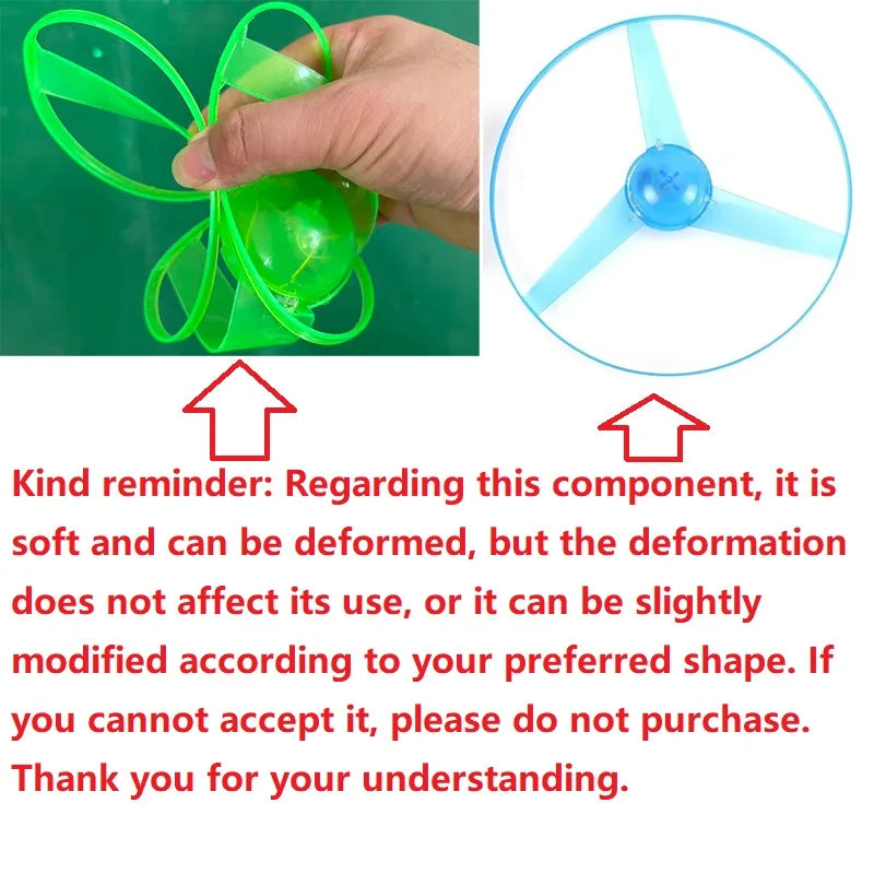 Luminous Flying Disc Propeller Toys LED Lighting Pull String