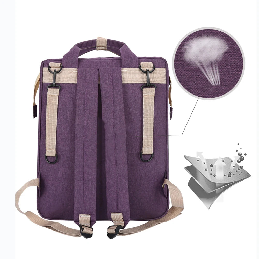 Foldable Bed Diaper Bag with Changing Station Insulated Pocket