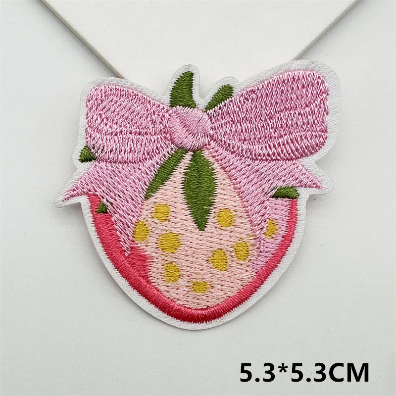 Cartoon Embroidery Sticker Decorative Ironing Sticker Sewing DIY Pink Bowknot Clothing Shoes Hat Bag Patch