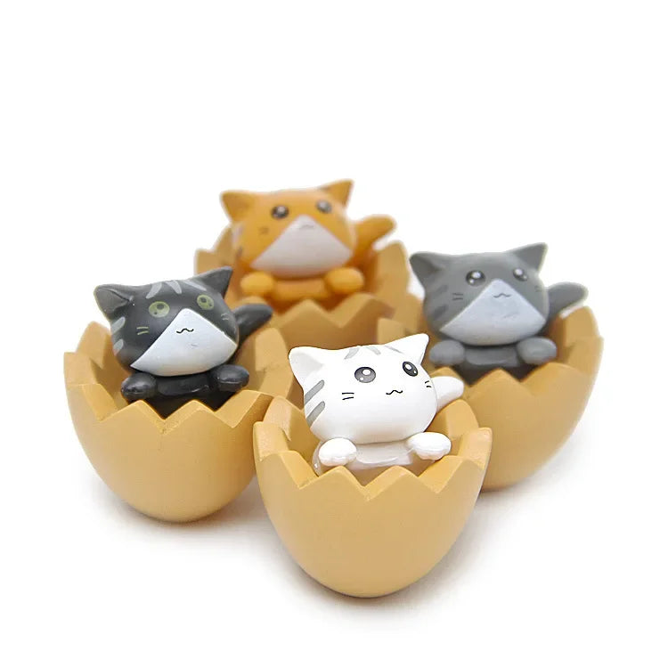 1/6Pcs Funny Neko Atsume  Meow Mochi Dango Cat Flower Pot Micro Landscape Mini Doll  Balcony Decorations Flower Pot Home Decor