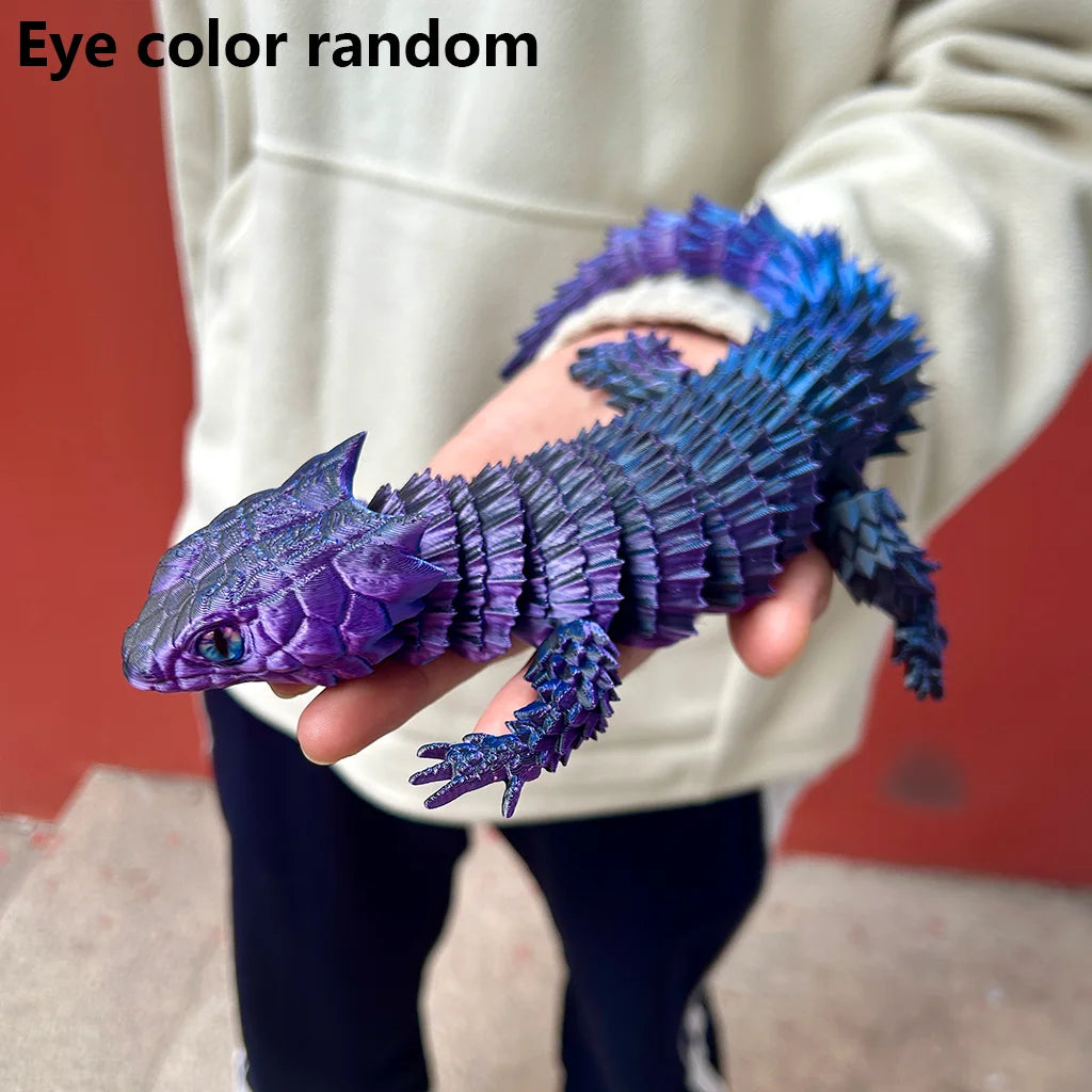 3D Printed Lizard Statue, Flexible 3D Printed Animal, Colorful Figurines Statue, Gifts, 36.5Cm/14.37In, 23.5Cm/9.25In