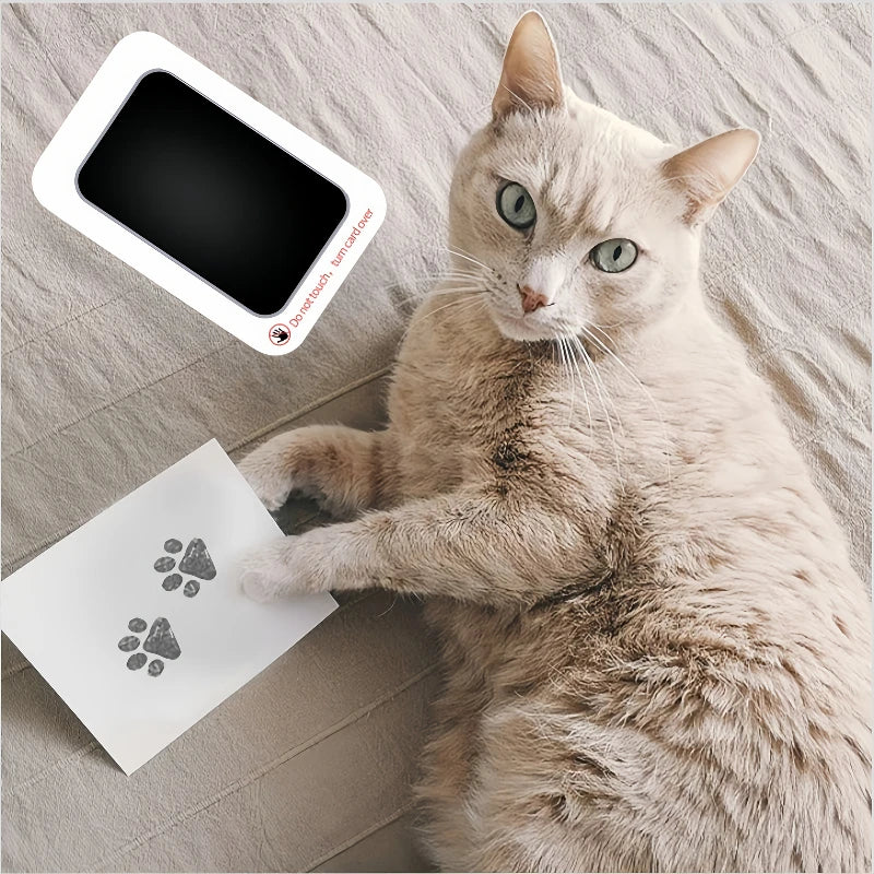 4sets Multi-Color Pet Paw Print Kit with Ink Pad and Mprint Cards Safe Non-toxic Baby Handprint Christmas Gift Pet Souvenir