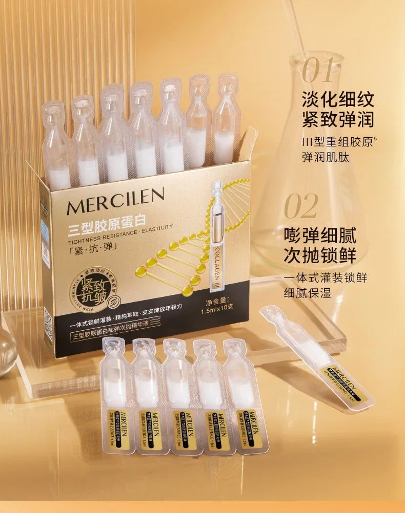 Type III Collagen Essence Moisturizing Firming Anti-Wrinkle Fade Fine Line Tightness Essence Anti-aging Smoothing Face Skin Care