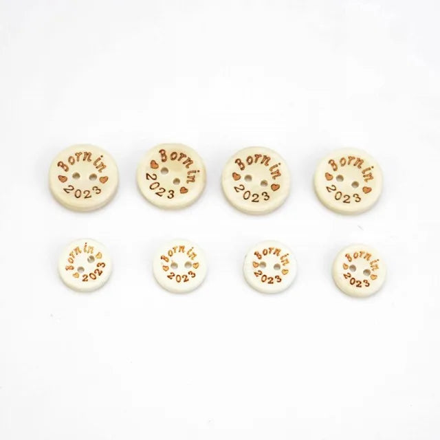 50Pcs 2Hole Natural Wooden Buttons handmade with love wood Button For Scrapbooking Craft DIY Baby Clothing Sewing Accessories